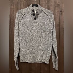 NWT Mutual Weave Men’s 3-Button Neck Sweater Pullover 100% Cotton Sz M Gray NEW!